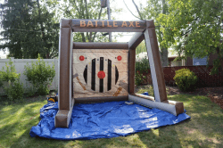 Interactive Throwing Game with Blower - Battle Axe, Wood